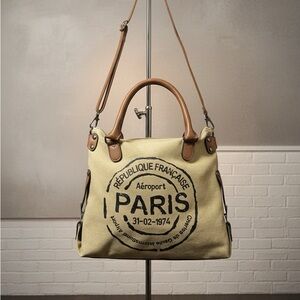 Paris Beige and Brown Tote Bag